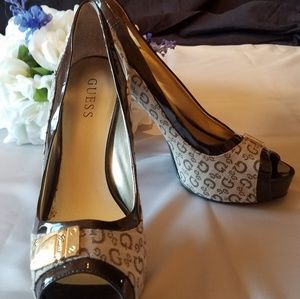 Guess Platform Logo Heels